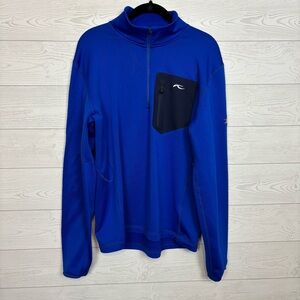 Men’s KJUS Golf Half Zip Blue Pullover Size Medium/50
